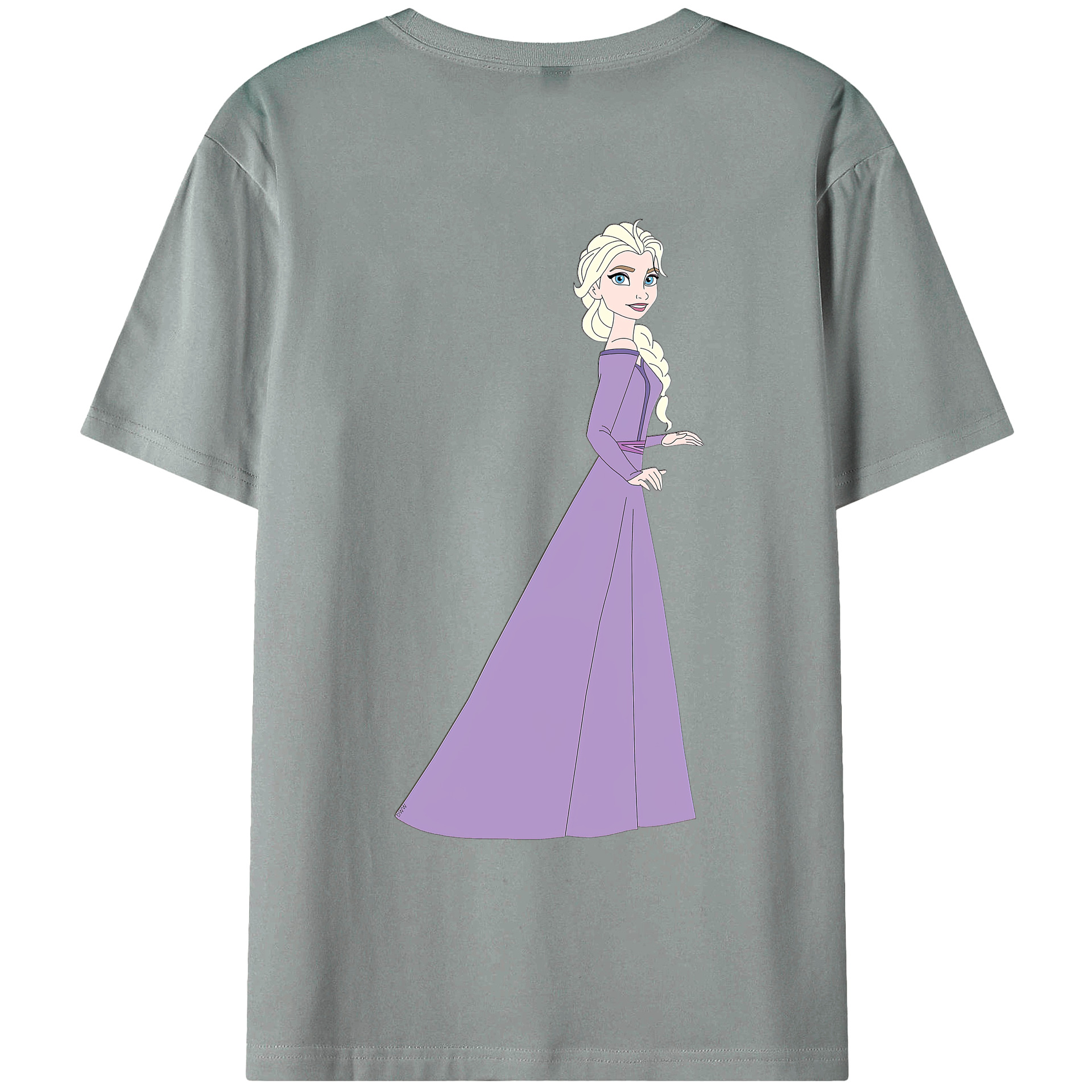 （画像用） アナと雪の女王 アンナ エルサ Frozen Anna Elsa 綿100％ メンズ半袖Tシャツ（バックプリント） 通気性
